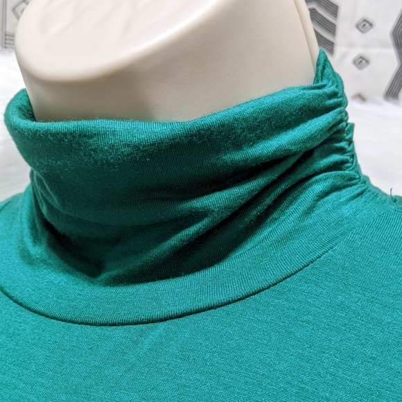 Women's Style & Co Green Long Sleeve Turtleneck Shirt - Picture 3 of 5